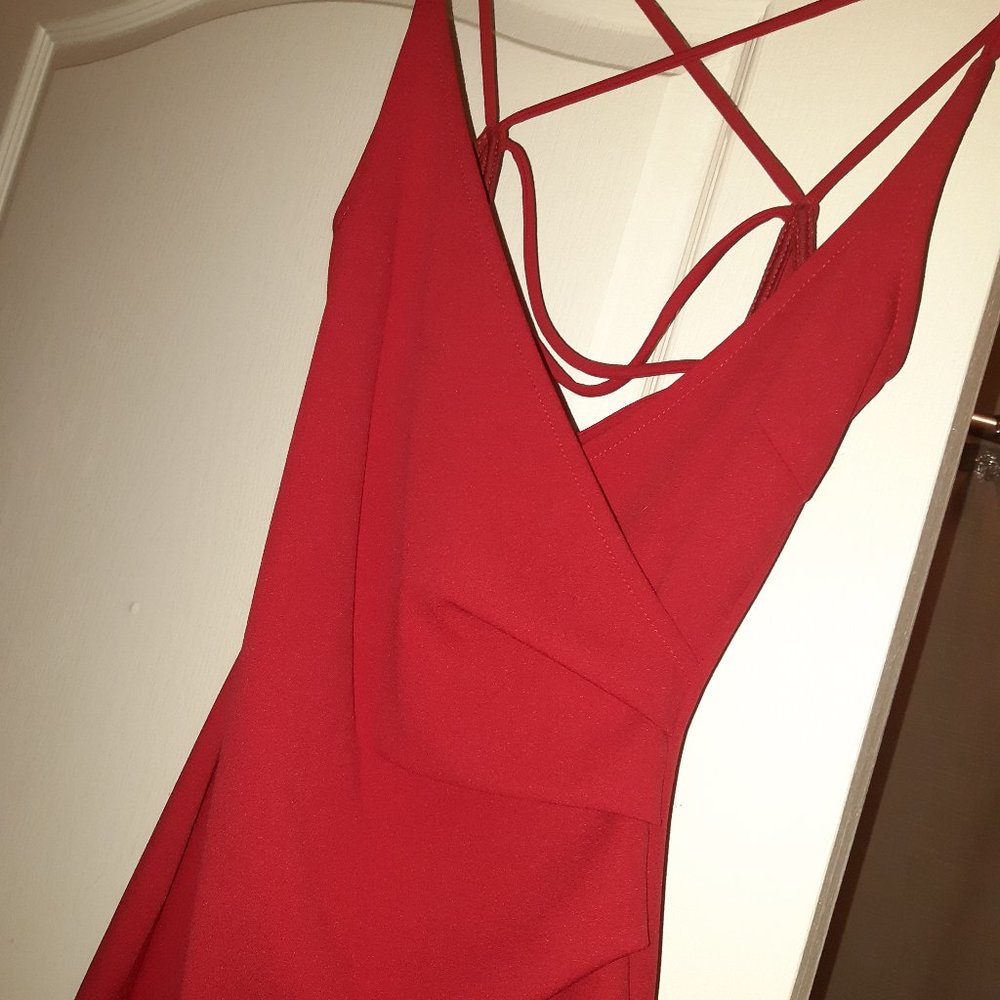 Red Strap Cocktail Dress